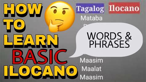 How To Learn Basic Ilocano Words And Phrases Paano Matuto Ng