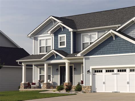 I'm having trouble finding the right grayish blue as well. Northwoods® Vinyl Siding - Traditional - Exterior ...