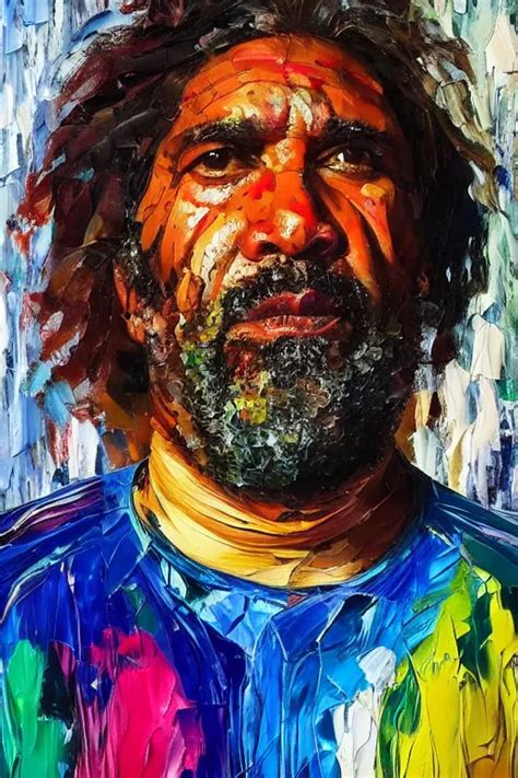Palette Knife Oil Painting Portrait Of A Middle Aged Stable