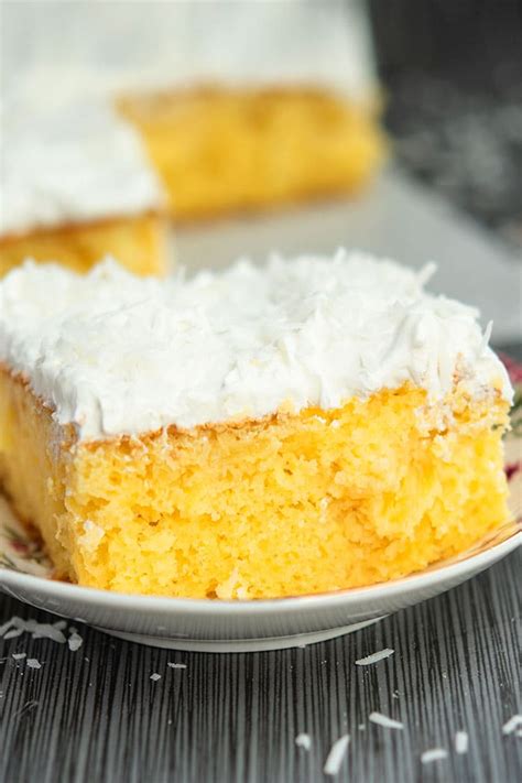 Topped off with whipped cream, coconut. Pineapple Cake {With Cake Mix} - CakeWhiz
