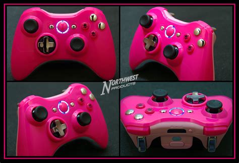 Custom Pink Skulls Xbox360 Wireless Controller Pink Skull Wireless