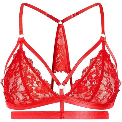 Lingerie Liked On Polyvore Featuring Intimates Bralette Lingerie Red