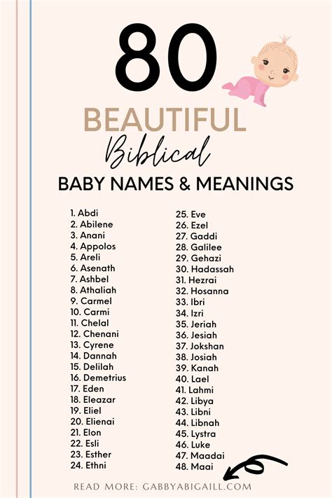 80 Cute And Rare Biblical Baby Names Gabbyabigaill Baby Names And