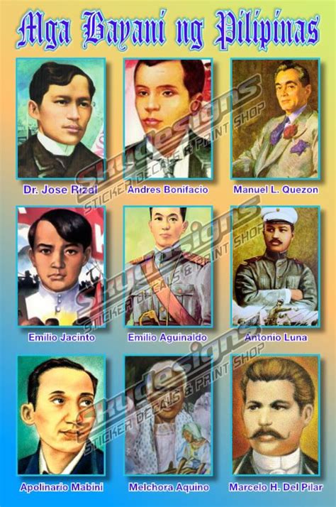 Educational Poster Tarpaulin For Kids Mga Bayani Ng Pilipinas 45x60cm