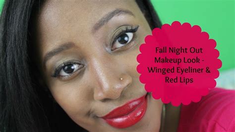 Winged Eyeliner Red Lips Fall Night Out Makeup Look Collab W