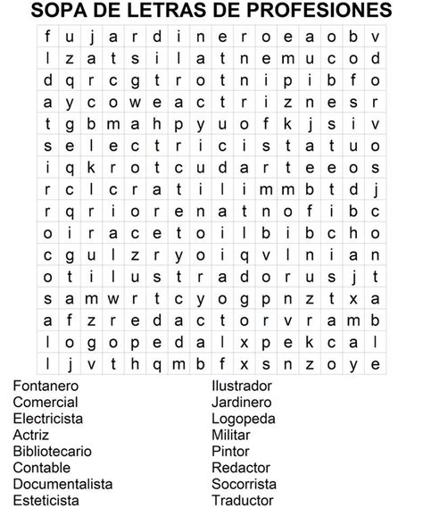 El tablero para imprimir como en toda esta serie de juegos matemáticos de estrategia, os comparto un tablero para que lo imprimáis y 18. Sopa de letras de profesiones para imprimir | Sopa de ...