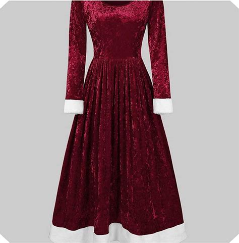 Winter Christmas Dress Women Merry Christmas Velvet Long