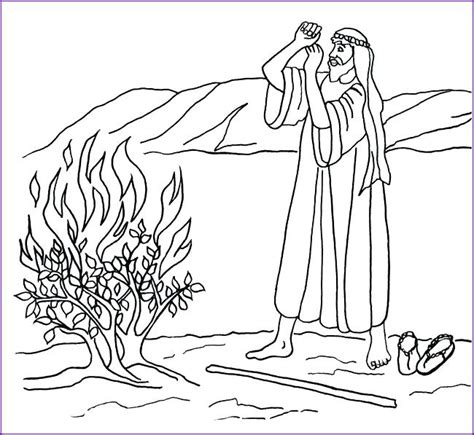 Moses And The Burning Bush Coloring Page At Getdrawings Free Download