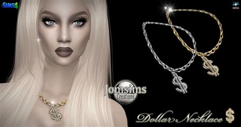 Dollar Necklace At Jomsims Creations Sims 4 Updates
