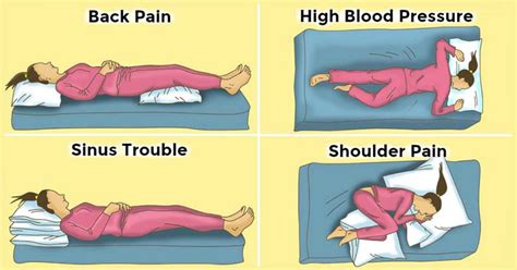 what is the proper sleeping position to treat each of these health problems