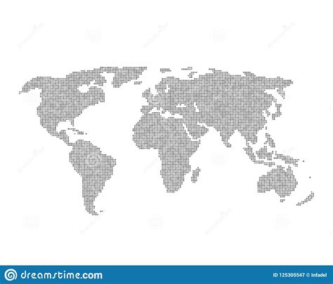 Infographic Element With Grey Global World Map Stock Vector