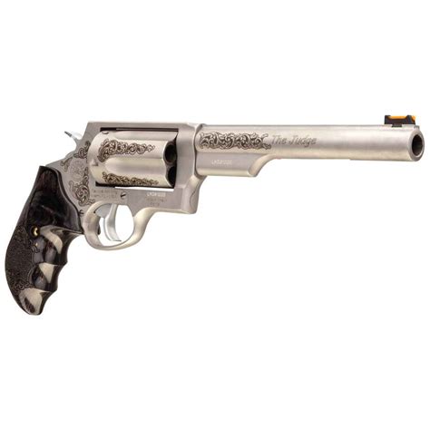 Taurus Judge Engraved 45 Long Colt410 65in Matte Stainless Revolver