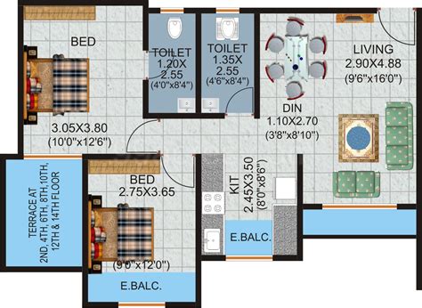 Floor plans:1,358 sf to 1,955 sf. Virkar Project Anand Sagar Duos, Kalyan West Flats For ...