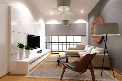 Minimalistic Long White Tv Stand Condo Interior Design Condo