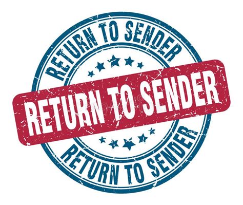 Return To Sender Stamp Stock Vector Illustration Of Design 153830613