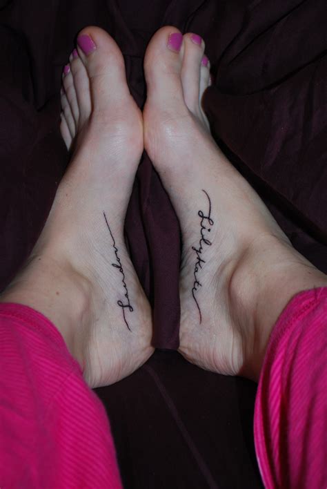 Foot Tattoos Childrens Namesi Want Thisand Will