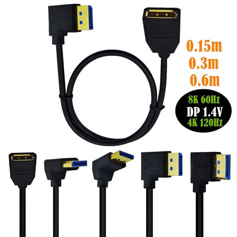 Displayport14 Version 8k 60hz Male To Female 90 Degree Up And Down
