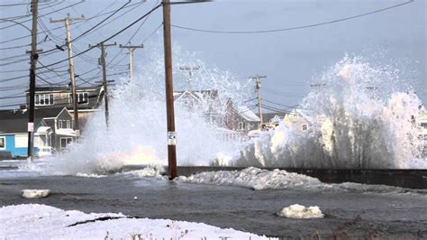 Kennebunkport And Wells Maine Coast During Snow Storm