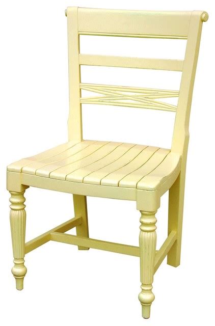 Trade Winds Raffles Dining Chair Traditional Antique Yellow Painted