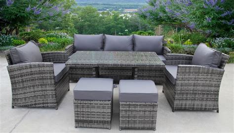Rattan Wicker Garden Outdoor Cube Table And Chairs Furniture Patio