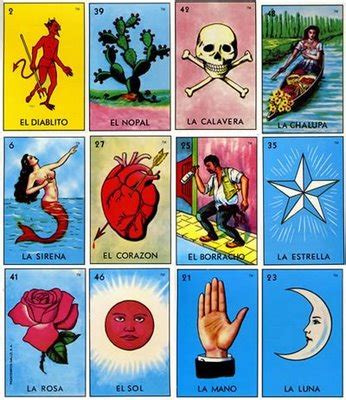 Loteria sheet (bought at a local mexican baza. Things to Make and Do: Mini collection 12