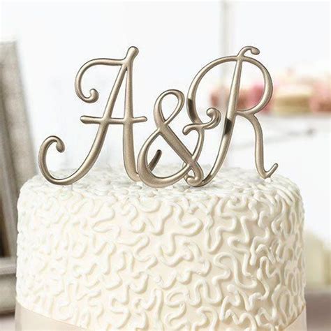 Gold Monogram Cake Top Letters Wedding Cake Toppers Initials Wedding