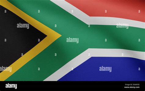 la bandera rsa africana ondeando en el viento primer plano de la bandera sudafricana soplando