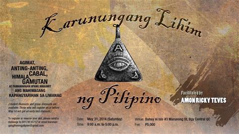 Karunungang Lihim Ng Pilipino Agimat Sining At Kulturang Pinoy