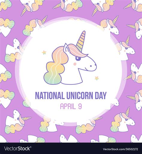 National Unicorn Day Card Royalty Free Vector Image