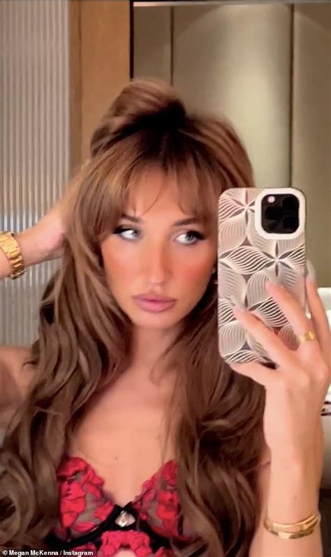 Megan Mckenna Shows Off Her Toned Figure In Sultry Red And Black Laced