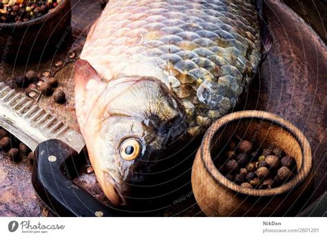 Fresh Raw Fish And Food Ingredients A Royalty Free Stock Photo From