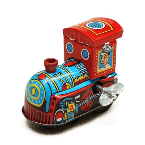 Retro Steam Train Reminiscence Children Vintage Wind Up Tin Toy