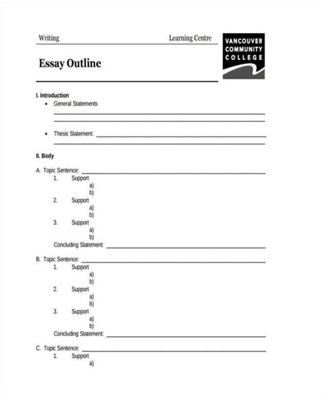 Free blank printable outline for students student handouts. FREE 32+ Sample Essay Outlines in PDF | DOC | Examples