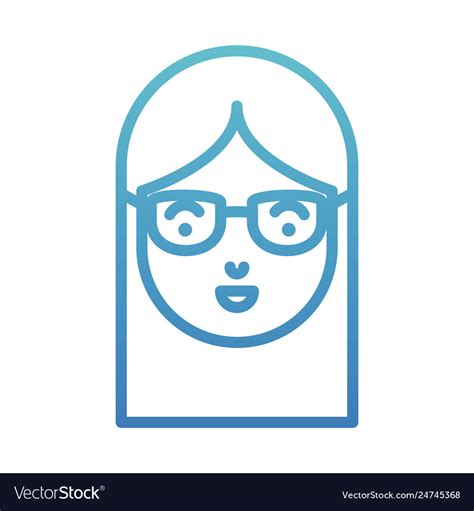 Young Woman Head With Glasses Character Royalty Free Vector
