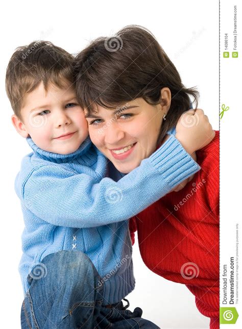 Madre E Hijo Sonrientes Foto De Archivo Imagen De Divertido 14086104