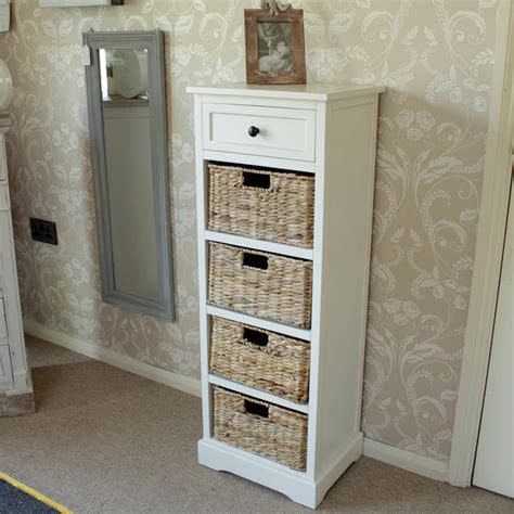 Reserve today to save money with clutter! Cream Wicker Storage Unit - One Drawer/ Four Baskets