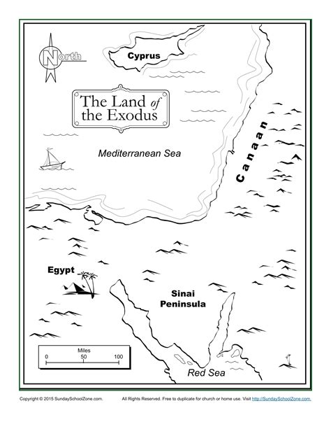 The Land Of The Exodus Bible Map Childrens Bible Activities Sunday