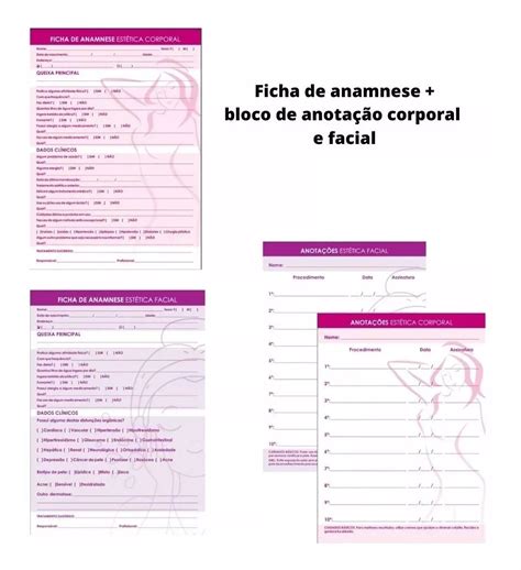 Bloco Ficha Anamnese Estetica Facial Com Folhas Mebuscar Brasil