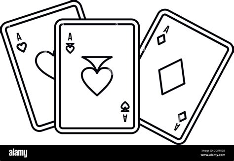 Playing Cards Icon Outline Style Stock Vector Image And Art Alamy