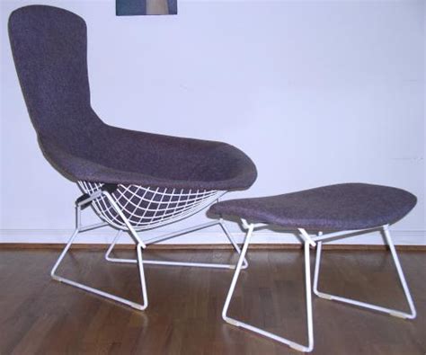 Rubbers are in good condition. Harry Bertoia High Back Bird Chair & Ottoman