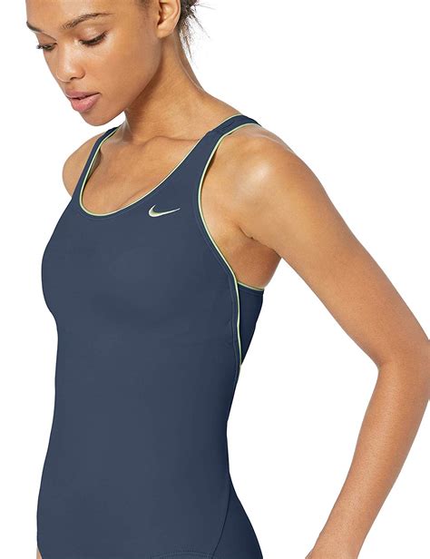 Nike Swim Women S Solid Powerback One Piece Swimsuit Monsoon Blue