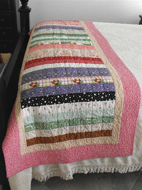 Handmade Quilted Bed Runner Queen Or King Size Bed Runner Made With