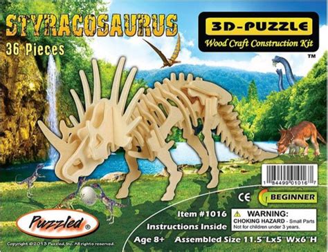 3d Puzzle Wood Construction Kit Styracosaurus Puzzle Puzzled Toywiz