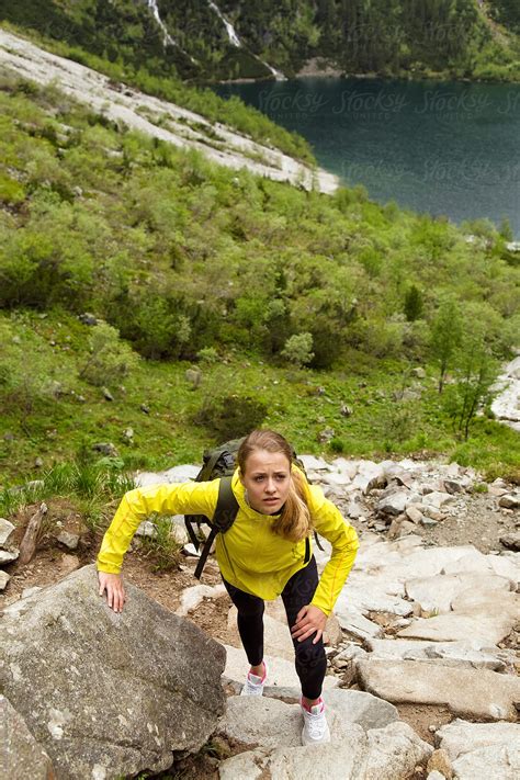Woman Hiking In Mountains Del Colaborador De Stocksy Danil Nevsky Stocksy