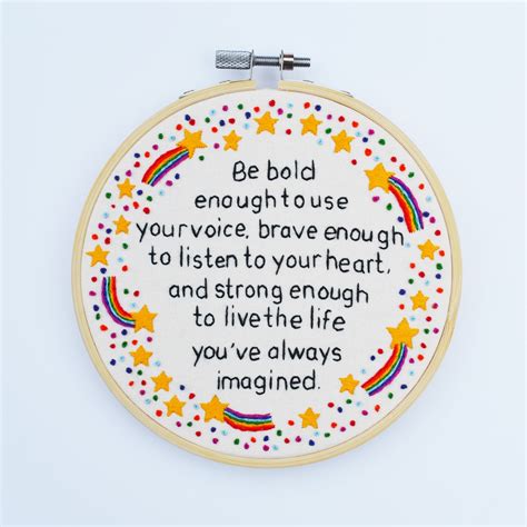 Inspirational Quote Rainbow Embroidery Hoop Art Embroidery Hoop Crafts