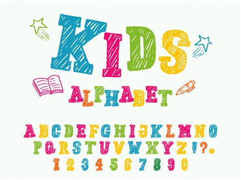 Premium Vector Alphabet Kids Font Style