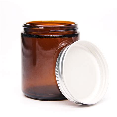 Wholesale 4oz 8oz 250ml Wide Mouth Amber Glass Packing Candle Jar With Wooden Lids China Amber
