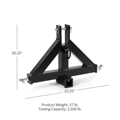 Category 2 3 Point Hitch Receiver Drawbar Adapter Black Patio Lawn
