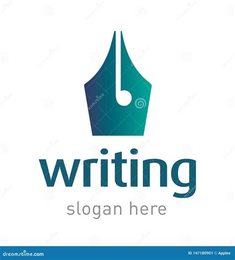 Creative Writing Logo Icon Emblem Design Template Stock Vector