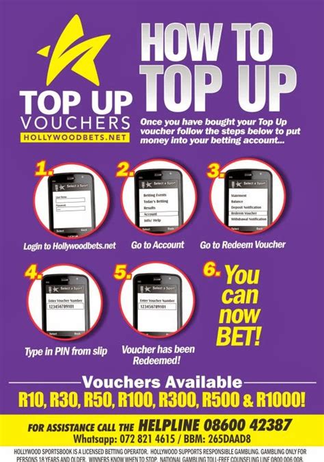 Sports betting was legalized in colorado in may 2020. Hollywoodbets Top Up Vouchers - How To Buy and Use Them ...